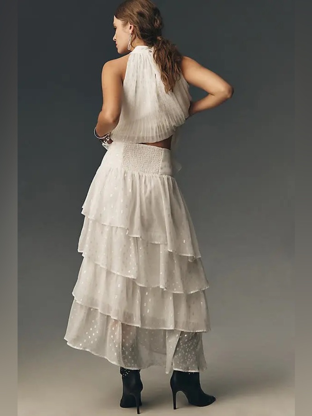 En Saison Cream Tiered Ruffle Maxi Skirt - Women - Picture 2 of 15